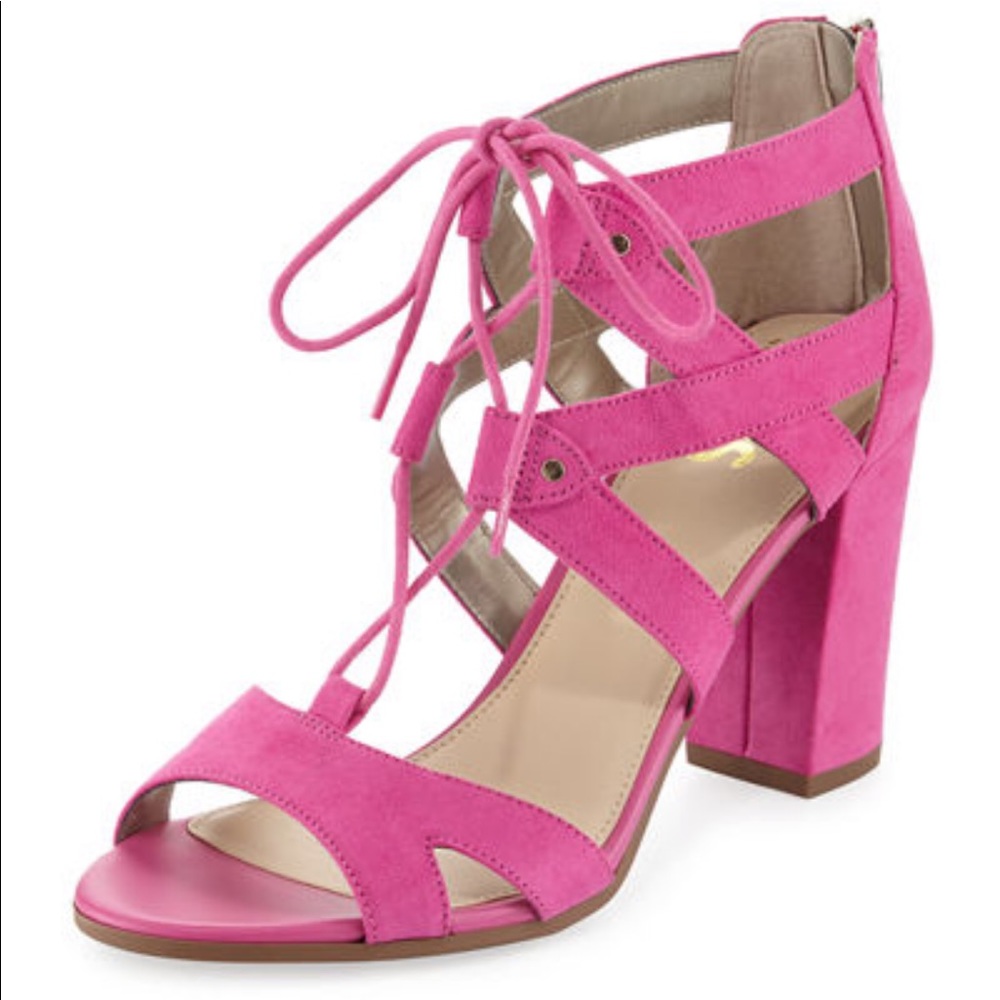 Sam Edelman Emilia Lace Up Sandals Hot Pink Size 8